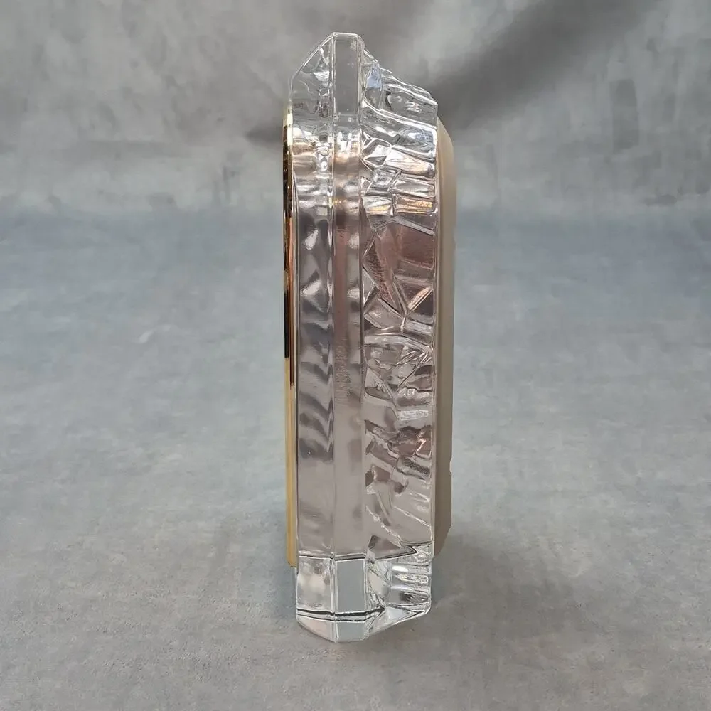 Vintage Seiko Cut Glass Quartz Lead Crystal Desk Clock w/ Pendulum QQZ127S Japan